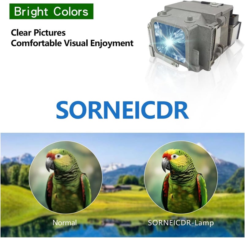 SORNEICDR ELP LP65 Replacement Projector Lamp Bulb Compatible With Epson EB-1760W 1761W 1751 1771W PowerLite 1776W 1761W 1771W 1750 1775W - Image 3